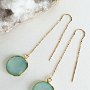 Chalcedony Earrings. Brooklyn Candy Collection. Gold Plated over Silver Bezelled, faceted, round-cut Sea Green Chalcedony drops 16 mm,<br />3 inch Gold-Filled U top Cable Chain Ear String.   Availability: In stock<br />$89.99  at <a href="http://www.fromrussia.com/chalcedony-earrings-brooklyn-candy-collection.html" target="_blank"> http://www.fromrussia.com/chalcedony-earrings-brooklyn-candy-collection.html</a><br />