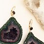 Tabasco Geode Earrings (Materials: Tabasco geode from Mexico, Microbeads, Swarovski crystals, Swarovski Ceralun Epoxy Clay, Gold-filled earwire)                        SOLD             