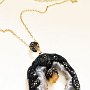 Necklace (Materials: Brazilian Oco Geode Agate Slice, Brazilian Citrine, Microbeads, Swarovski crystals, Swarovski Ceralun Epoxy Clay, Gold-filled ) 