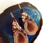 Earrings (Materials: Tabasco geode druzy from Mexico, Swarovski crystals, Swarovski Ceralun Epoxy Clay,  Gold-filled earwire)